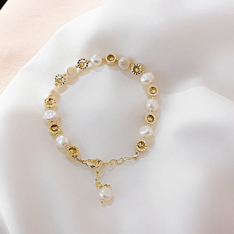 Wholesale Zircon Freshwater Pearl Alloy Bracelet